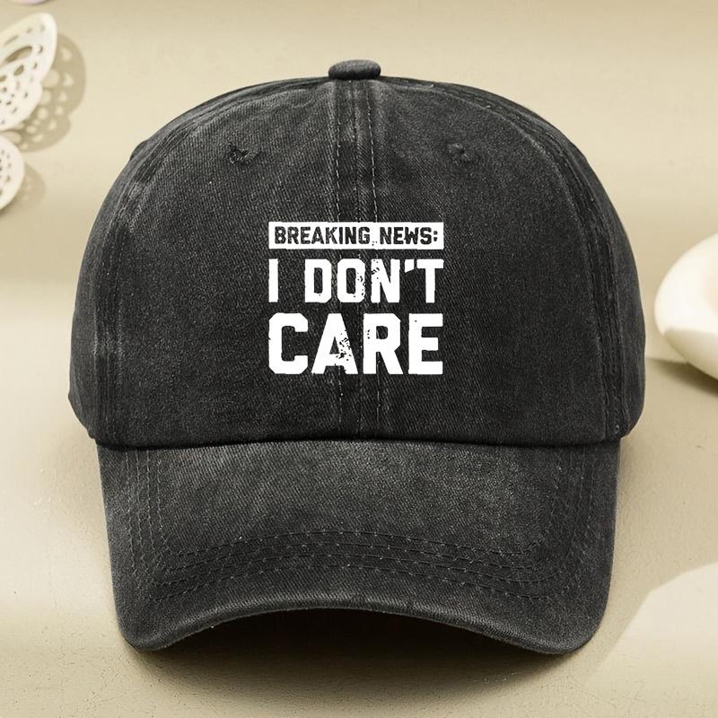 Кепка с принтом I DON'T CARE, Старая папина кепка, Бейсболка для мужчин и женщин, Кепка от солнца, Кепка водителя для улицы, Кепка от солнца