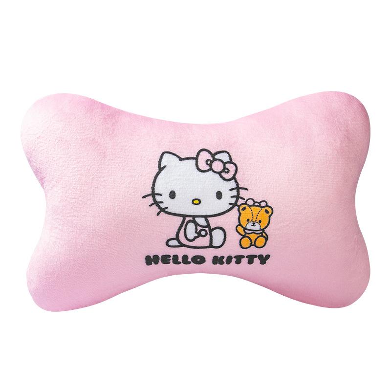 Подушка для шеи в машину Hello Kitty Мультяшная подушка-подголовник для автомобиля Автоаксессуары Салон Женская Кавайная Подушка на сиденье