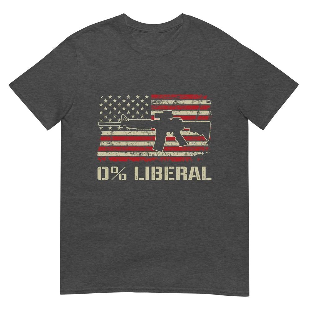 0 Liberal Zero Percent Ar15 Usa Flag Funny Pro Gun Tshirt For Unisex Unisex