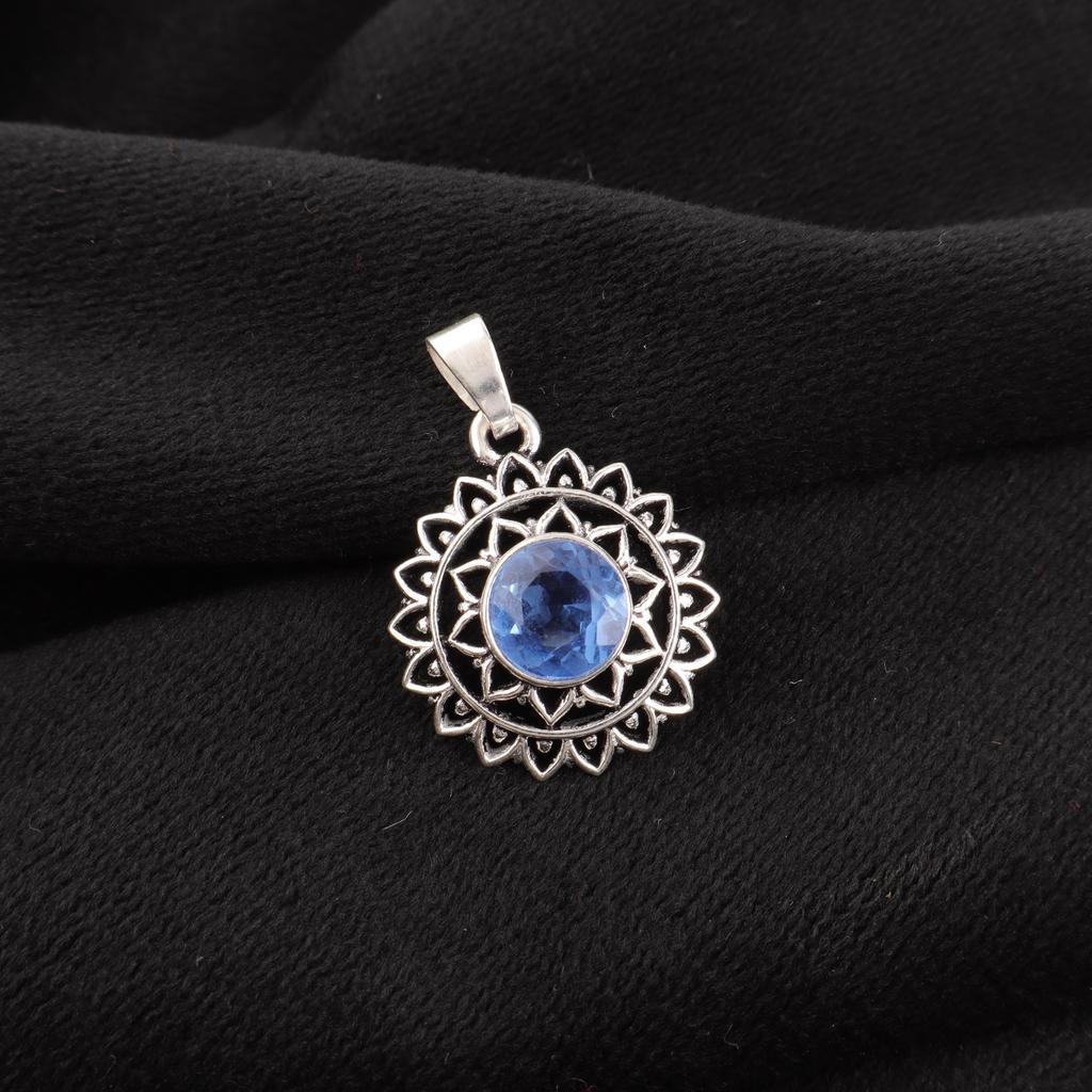 Tanzanite Handmade Gemstone Pendant, 925 Solid Sterling Silver Pendant Antique Jewelry, Pendant For Engagement Gift
