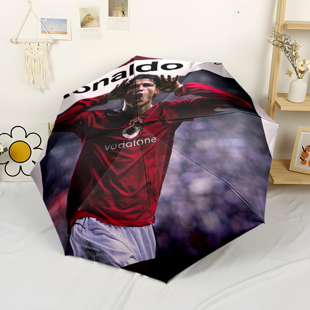 Ronaldo's Celebration Moment Outdoor Automatic Umbrella Retractable Design with 8-Rib Durability Foldable Design Durable Everyday Carry Umbrella