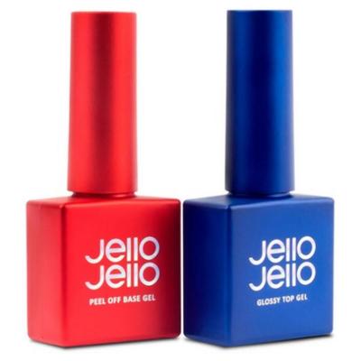 Jello Jello Peel-off Base Gel 10ml + Glossy Top Gel 10ml Set