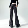 Элегантные женские повседневные брюки-клеш с широкими штанинами, новые модные свободные прямые брюки с высокой талией, женские однотонные простые офисные брюки со шнурком 2344