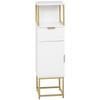 Mobile Bathroom Cabinet With Drawer Cupboard And Shelf In Wood And Metal 30x30x105cm White