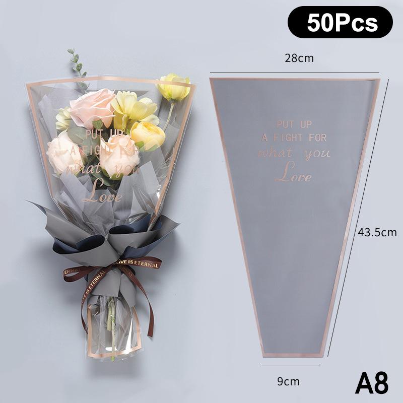 20/30/50 шт. Цветные обертки для цветов Прозрачный пакет для букета Обертка для цветов Водонепроницаемая DIY Подарок Цветочный декор