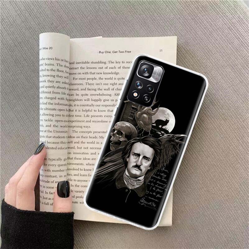 Чехол для телефона Эдгар Аллан По для Redmi Note 13 12 Pro Plus 14 15 Pro 5G 11 11T 11E 11S 10 Pro 10S 9 9S Чехол для телефона Прозрачный ТПУ Capa C