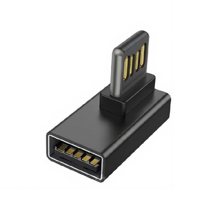 Угловой USB-адаптер 90° с поддержкой двустороннего подключения, быстрой зарядки и передачи данных, для подключения к клавиатурам, мышам,