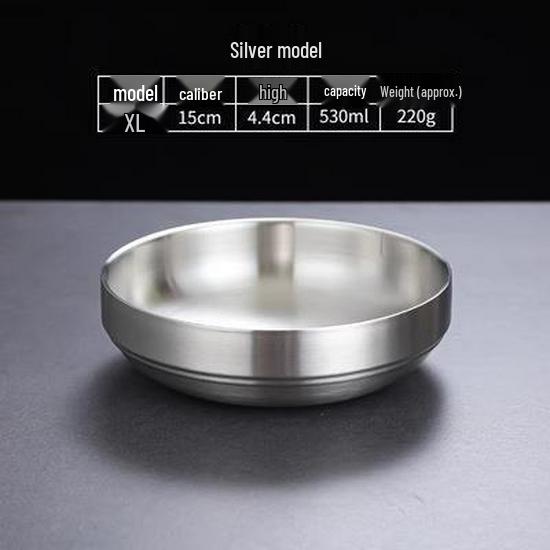 Золотая двухслойная корейская миска - Нержавеющая сталь 304, идеально подходит для риса, супа, кимчи и холодной лапши.