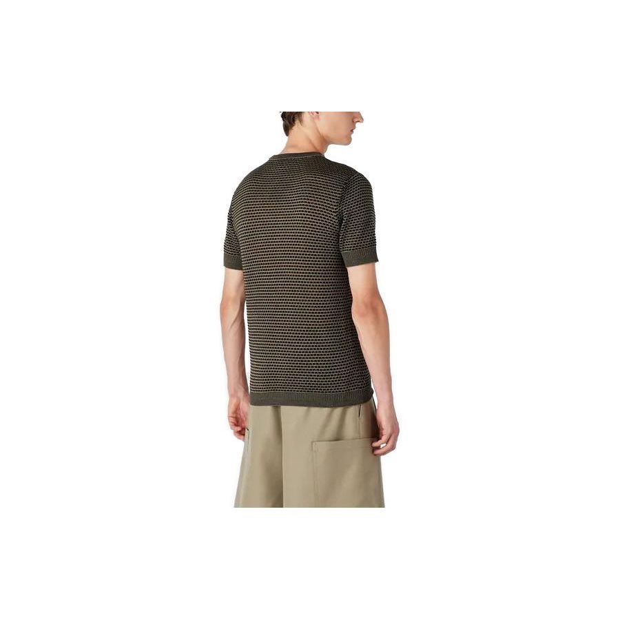 Emporio Armani Однотонный свитер с круглым вырезом Мужской свитер Оливковый 6R1MY21-MF2Z1-F053