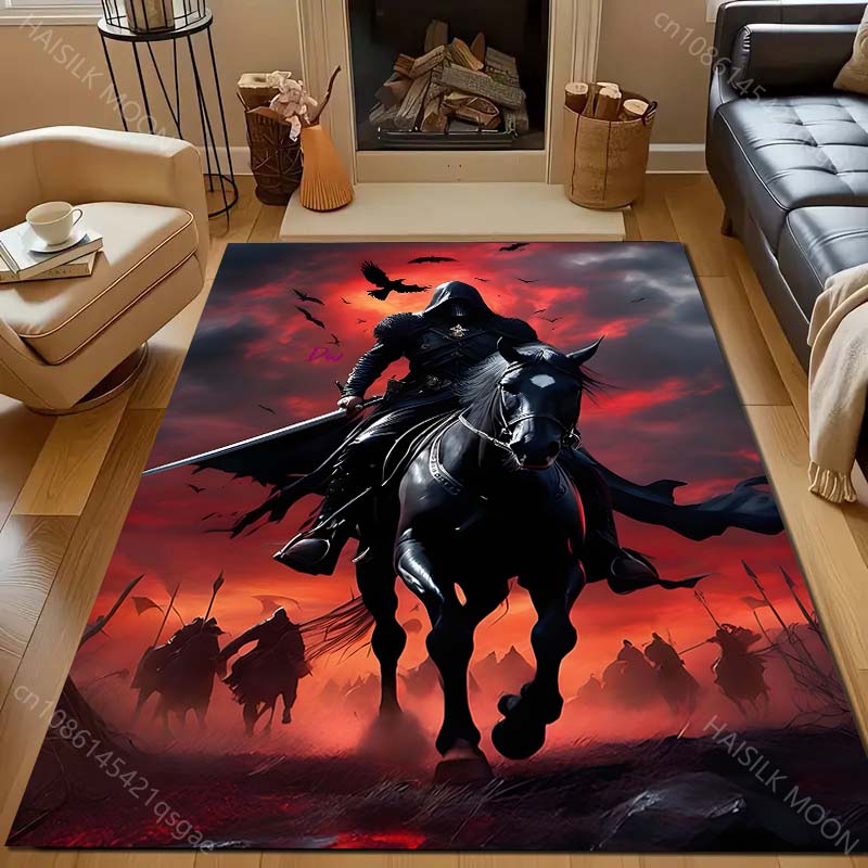 Multiple sizes Dark Knight Red Sky Carpet for Living Room Bedroom Sofa Home Decor Rus Non-slip Floor Mat Luxury Gift