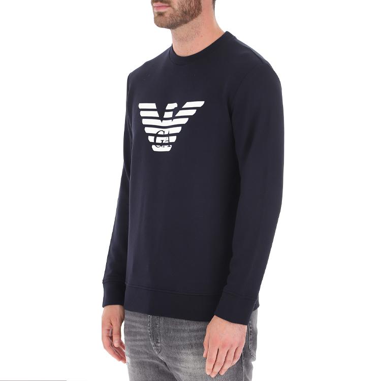 Emporio Armani Свитшот с принтом логотипа Мужские свитшоты Темно-синий 8N1MR6-1JRIZ-F904