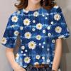 Летние футболки с принтом Tie Dye Flowers 3D, женская уличная одежда, повседневная мода Y2k, футболки с коротким рукавом, футболки с круглым вырезом, топы, одежда