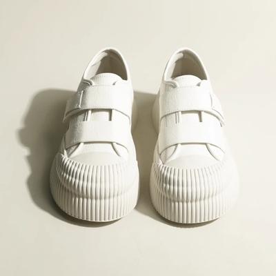 Кроссовки как у интернет-знаменитостей, на платформе, на липучках, туфли-печенье, женские кожаные ретро повседневные кеды, маленькие белые кеды женские