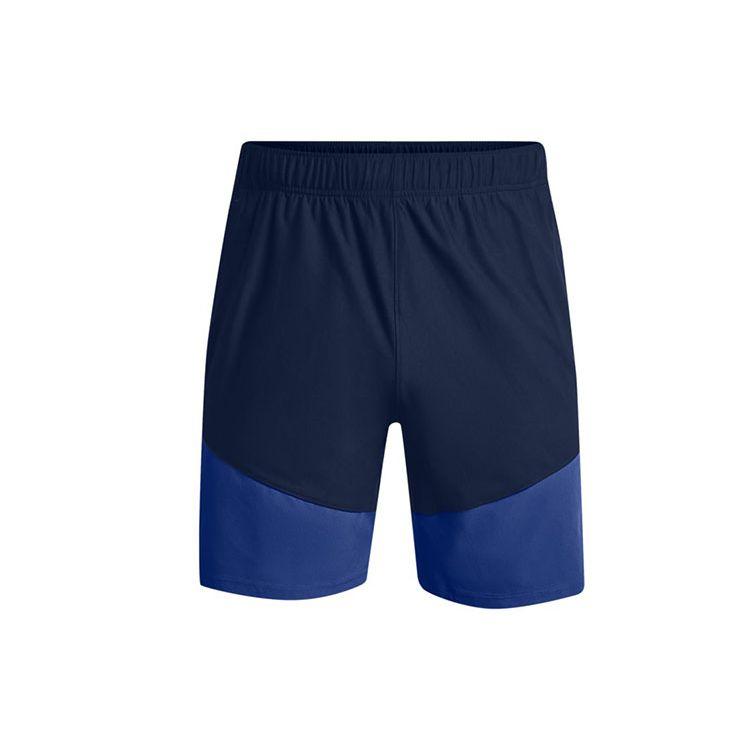 Under Armour Серия Woven легкие эластичные тканые тренировочные шорты с цветными блоками мужские шорты темно-синие 1366167-408