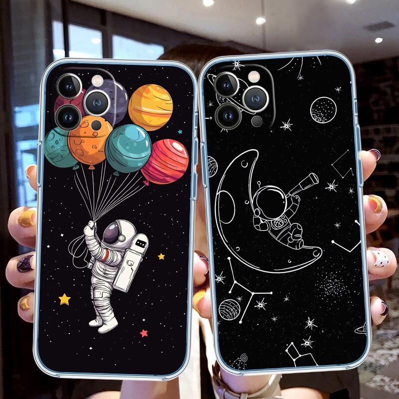 CJ12 Astronaut Space Moon Case for Motorola Moto E13 E15 E20 E22 E22I E22S E30 E32 E40 E7 E7I G Plus Power Play Stylus G22 G14