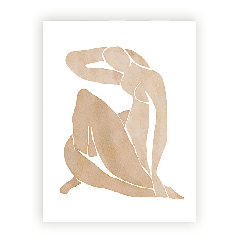 Постеры в стиле бохо, нейтральные бежево-серые акварельные абстрактные настенные художественные принты, пастельная картина на холсте для гостиной, домашний декор