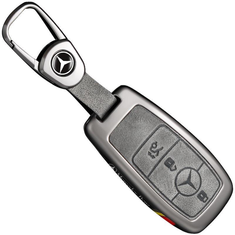 CRZ1 Alloy Leather Car Remote Key Case Cover For Mercedes Benz A C E S G GLS CLA Class W213 W203 W211 W205 W177X167 W204 Accessories