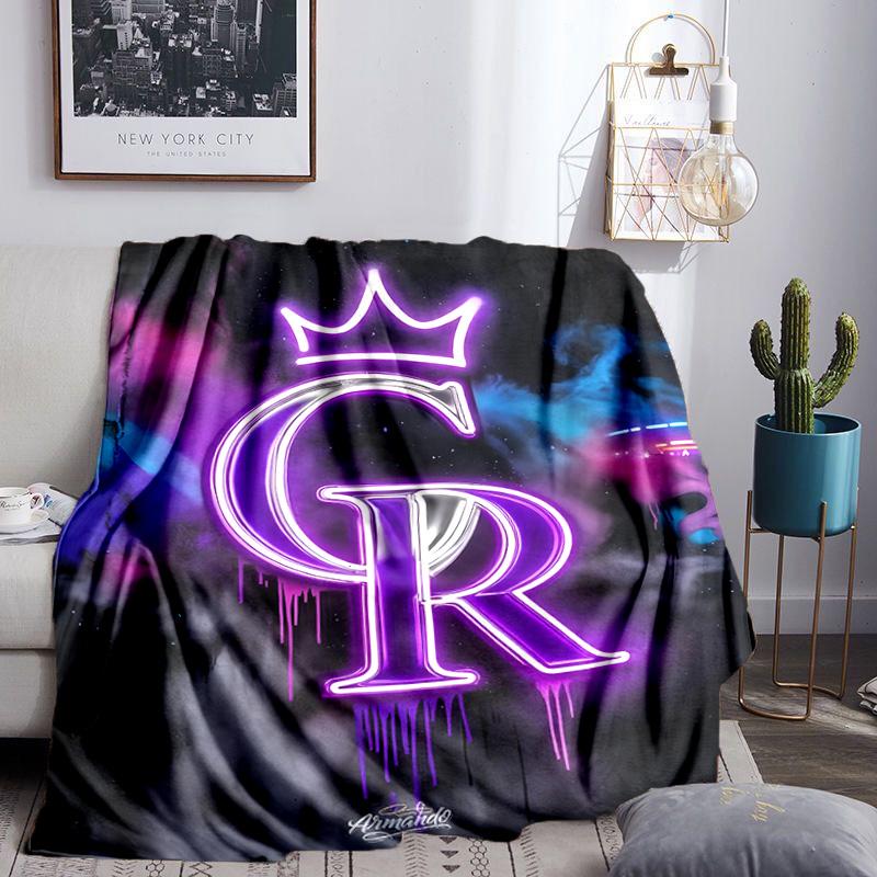 Rockies Baseball Blanket Lightweight Flannel Bedding Blanket Perfect for Travel, Camping, Living Rooms, Offices, Sofas, Fan Christmas gift