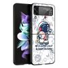 Cartoon Cute Cosmonaut Hard PC Phone Case For Samsung Galaxy Z Flip 7 6 5 4 Black Cover For Galaxy Z Flip3 Foldable Fundas Shell