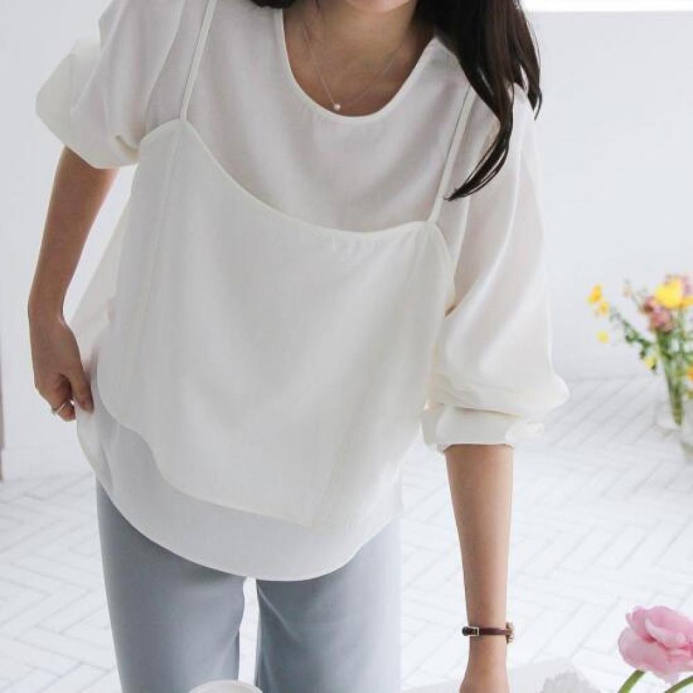New Arrivals Open Run Keyhole Round Neck Long Sleeve Bustier Blouse