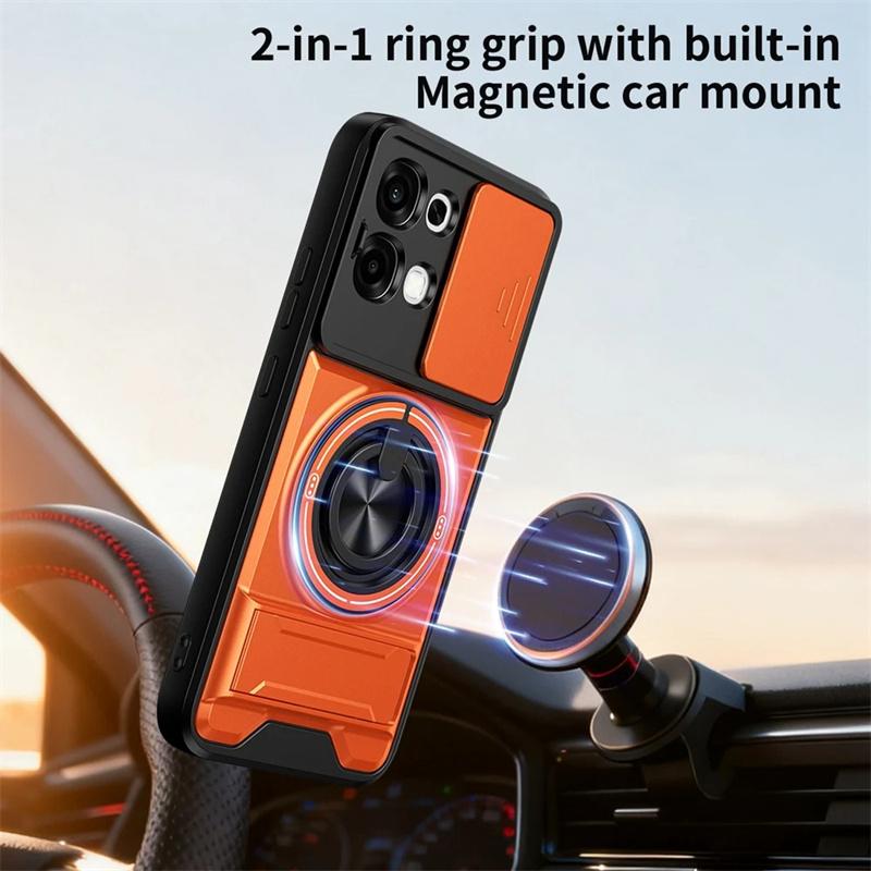 Чехол для OPPO A6 A6 Pro с защитой камеры, вертикальной подставкой, кольцом 360°, магнитный, всесторонне противоударный чехол для корпуса телефона OPPO A6