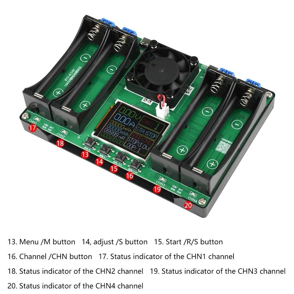 PXNBMB 21700 Тип-C 4-канальный тестер емкости аккумуляторов LCD мАч Цифровой модуль обнаружения литиевых батарей для тестирования аккумуляторов 18650
