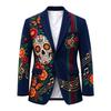 Men's Business Casual Corduroy Suit Jacket with Print Design