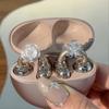 Flashing Cherry Blossoms Ear-Clip Accessories Zircon Earphone Charms for OWS Earbuds Fashion Jewelry Gift for Women