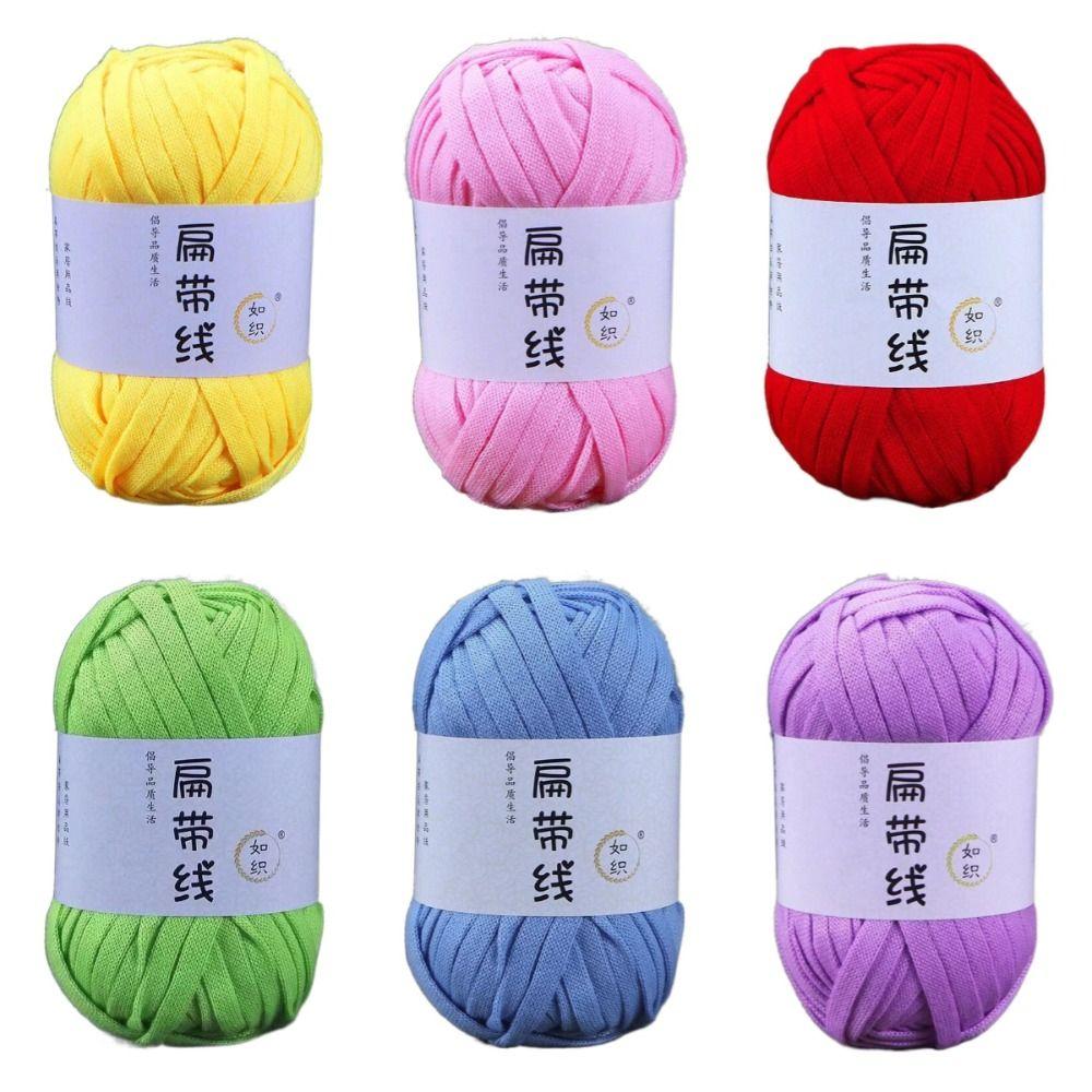 Elastic Knitting Yarn DIY Crochet Carpets Yarn Terylene Flat Thread T-Shirt Yarn  Sewing