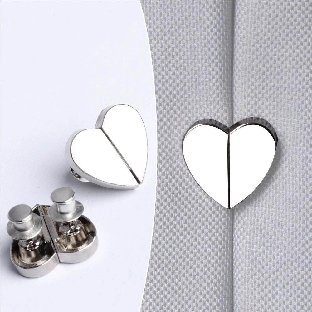8PCS Anti-Slip Magnetic Curtain Buckle Heart-Shaped Detachable Snap Hooks Curtain Clips Bathroom