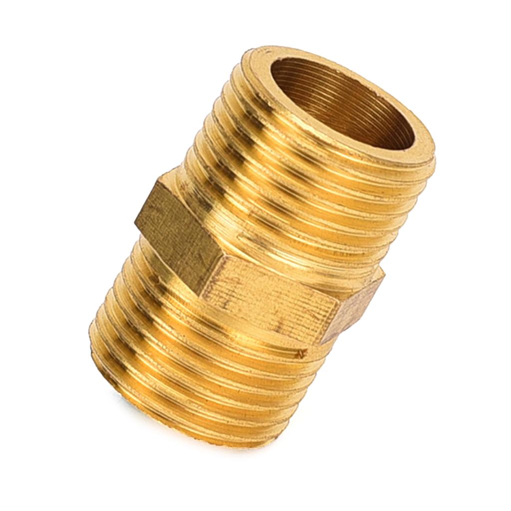 Set of 4 Hexagonal Pipe Joints Male Thread Double Nipples Pipe Coupling Set Quick Fixing for Plumbing Applications