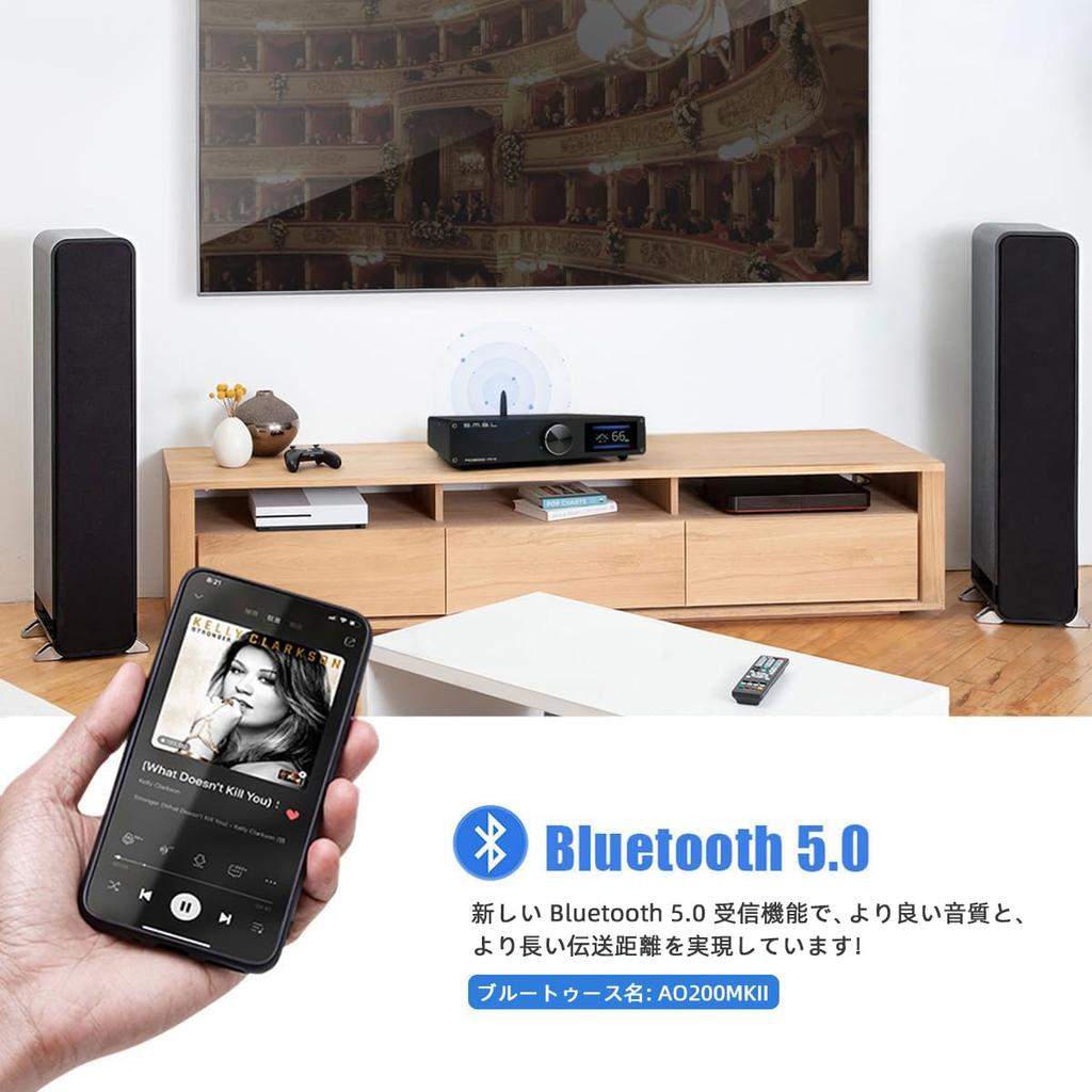 Цифровой усилитель мощности SMSL AO200 MKII, чип усилителя MA5332MS, 160 Вт x 160 Вт, входной канал Bluetooth, динамик Hi-Fi, настольный домашний аудиоусилитель