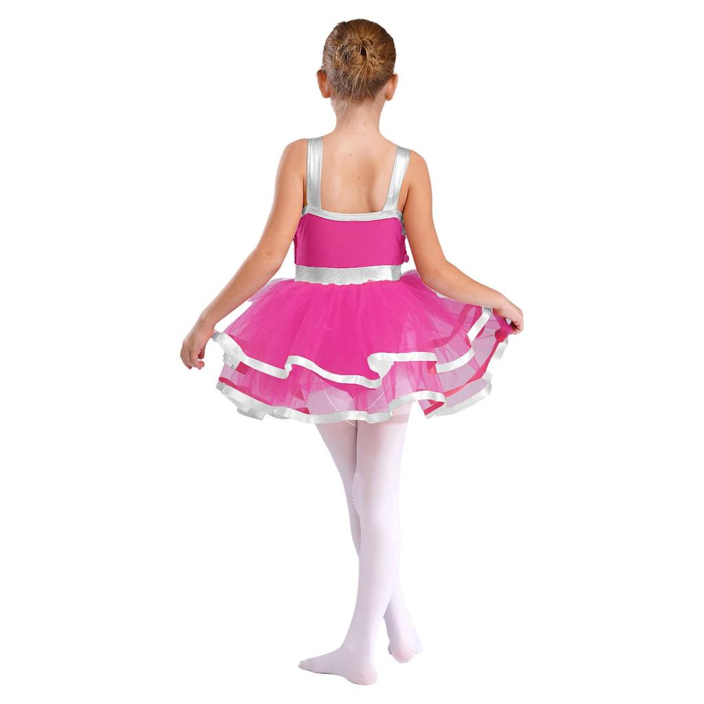 Платье-пачка для танцев для девочек, без рукавов, цветной блок, сверкающие пайетки, костюм для сцены, для выступления