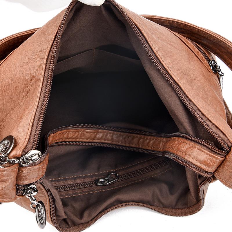 Женская сумка Роскошная дизайнерская сумка Сплошной цвет Сумка-мессенджер Большая вместительная повседневная женская сумка через плечо Кожаная большая сумка с заклепками