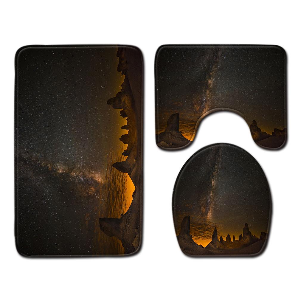 Star Bathroom Floor Mat Toilet Three-Piece Set