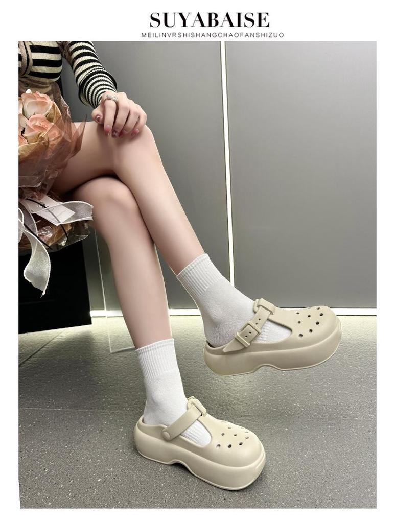 2025 Женские нескользящие сандалии и шлепанцы из ЭВА на толстой подошве, слипоны для ношения в помещении/на улице