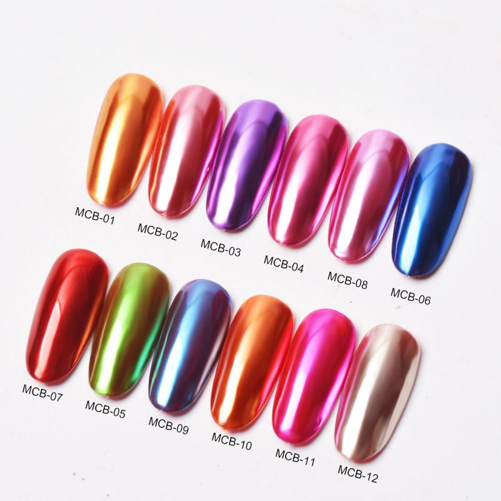 Beautyful Lady Pro 12 цветов блестящий металлический зеркальный порошок для ногтей пигмент маникюрный инструмент
