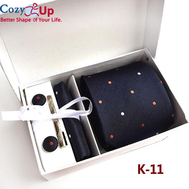 Cozy Up Мужской набор галстуков, карманный квадратный зажим, носовой платок, запонки, галстук для мужчин