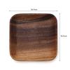 2Pcs Square Wooden Plates 6.5 Inch Acacia Wood Dinner Dish Plate Cake Dessert Plate Fruit Snack Serving Tray Kitchen Tableware