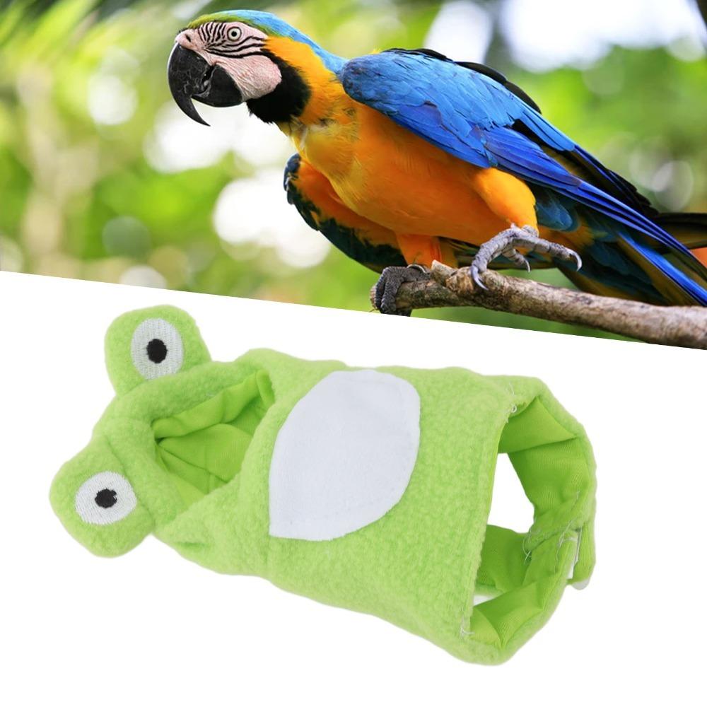 Green Color Parrot Frog Costume Frog Shape Pet Bird Hoodie For African Grey Parrots