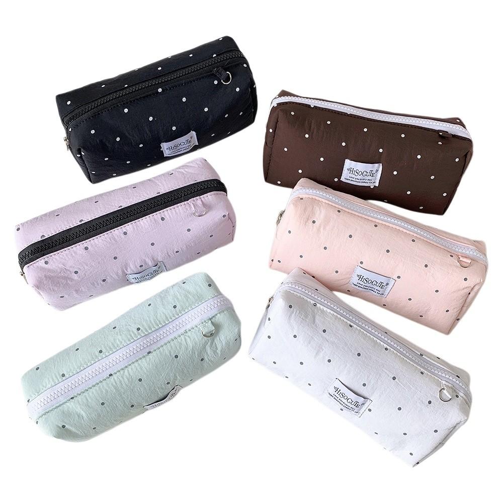 Pencil Pouch Korean Style Pen Bag Large Capacity Cloth Stationery Bag Y2k Dots Pencil Case  Office