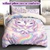 Two animals and lovePattern Bedding Quilt Set Quilt Cover Pillowcase Home Decoration Birthday Gift (1 * duvet cover + 2 * pillowcase, without core)