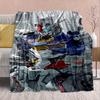 Gundam Anime Flannel Blanket - Soft Warm Perfect for Sofa, Bedding Camping Travel Office Home Decor -QJY