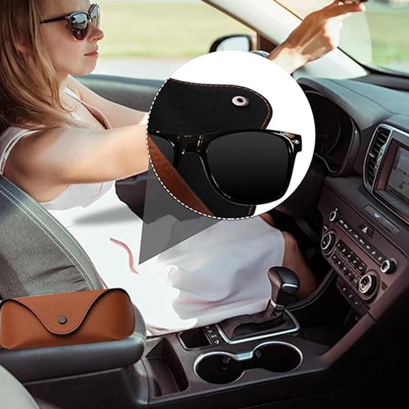 Fashionable Eyeglass Pouch Soft PU Leather Sunglasses Case for Men and Women On-the-Go