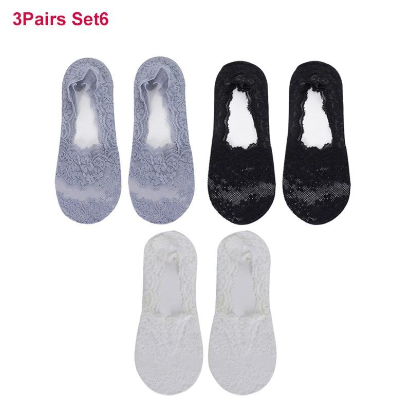 1/3 пары женских невидимых хлопковых подошв, нескользящие тапочки, носки-лодочки для девочек, летние носки из силикагеля с вишневым цветочным узором и кружевом