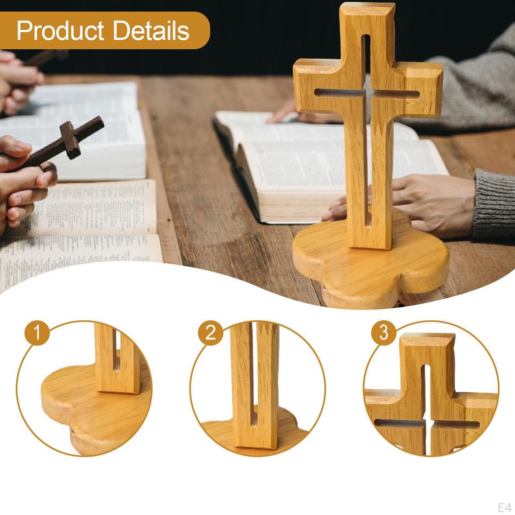 Decorative Wood with Base, Wooden Crucifix of Saint Jesus for Weddings