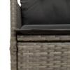 Relax Garden Chair with Adjustable Backrest and Cushions Grey Poly Rattan