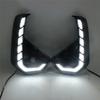 White+ Yellow Light LED DRL Daytime Running Light Turn Signal Fog Lamp For Toyota Hilux Revo 2024 2025
