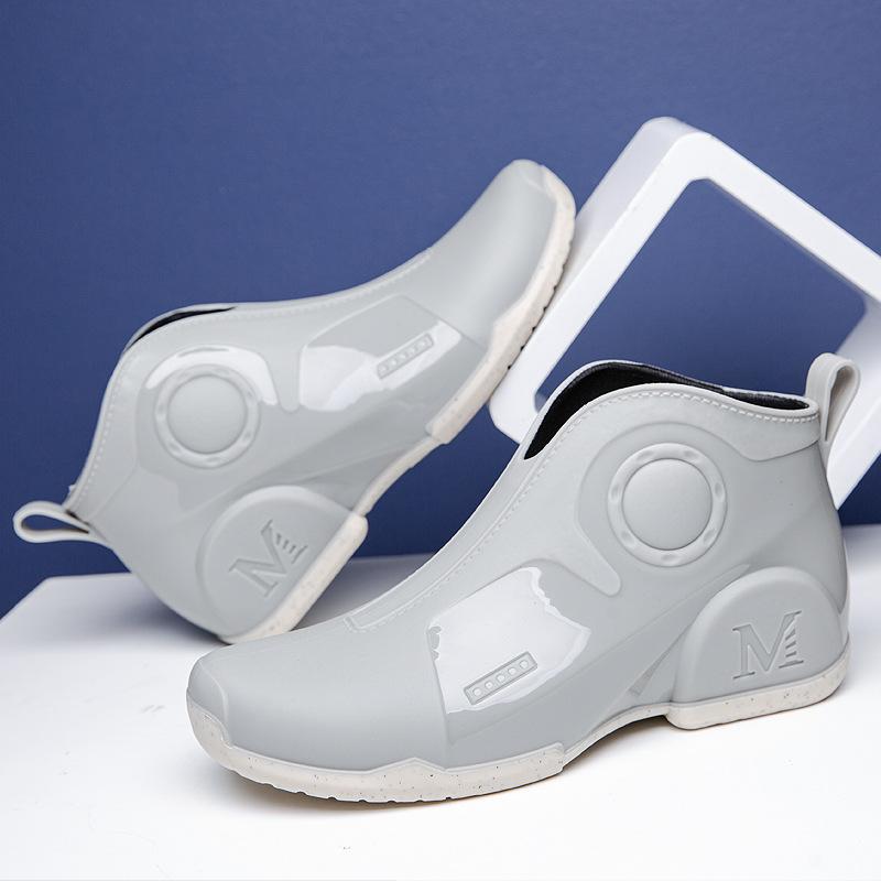 Трендовые персонализированные мужские дождевые туфли водонепроницаемые и нескользящие рыболовные дождевые сапоги на толстой подошве износостойкие и теплые обувь для мытья машины