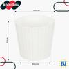 Plastic Flower Pot for Flowers and Herbs on the Balcony or Terrace, White, 24 cm, 6 pcs.